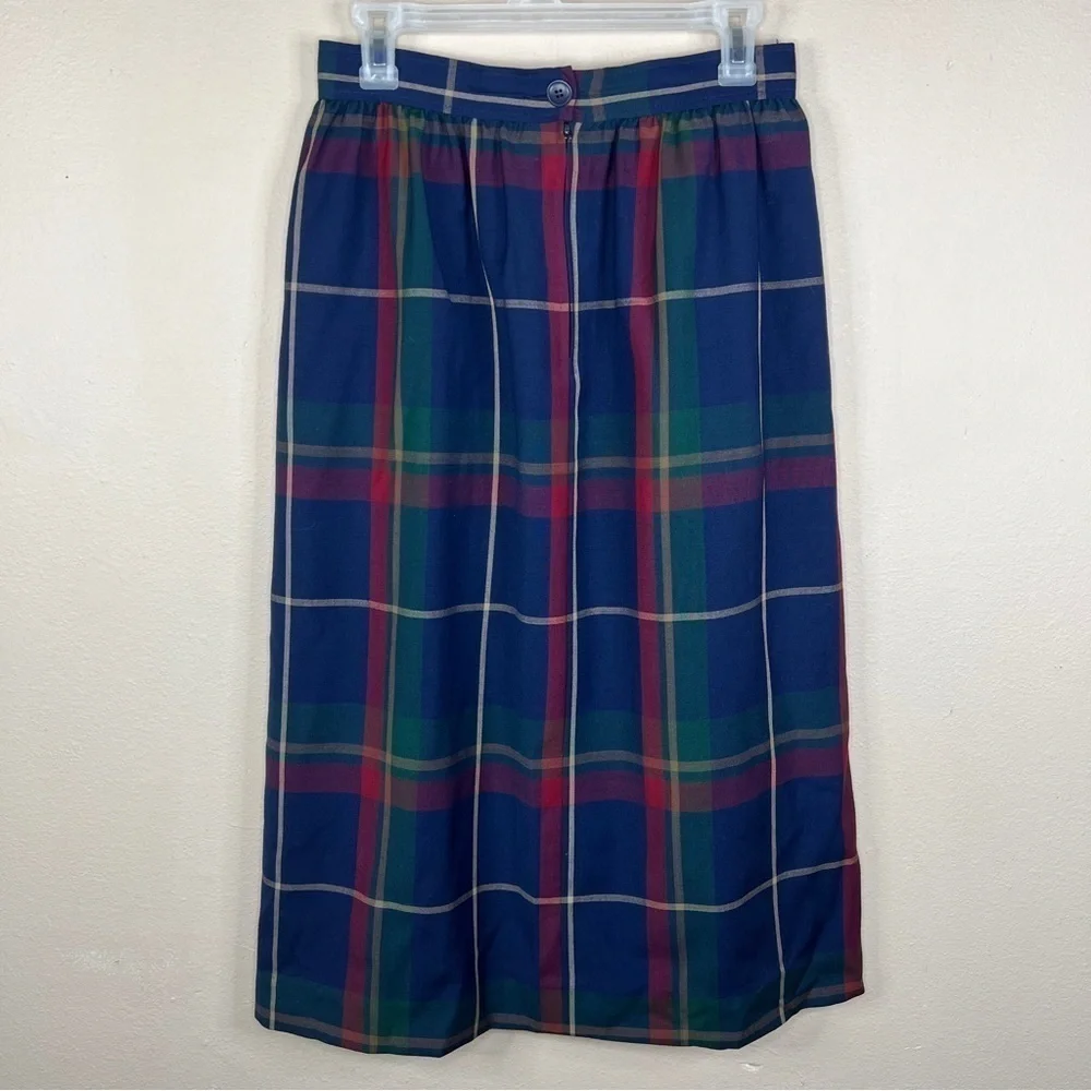Vintage Pendleton Wool Plaid Pleated Skirt Midi Small Academia Preppy